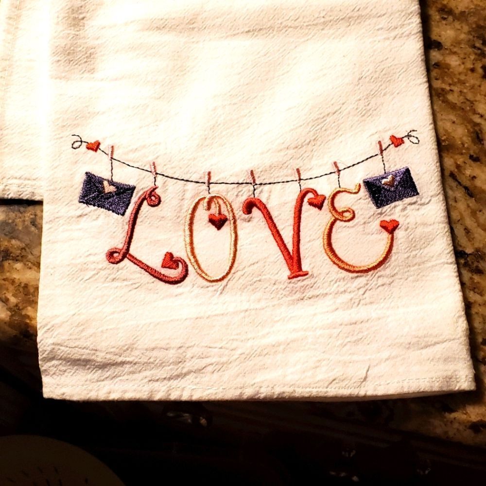 ❤Embroidered LOVE Kitchen Towel